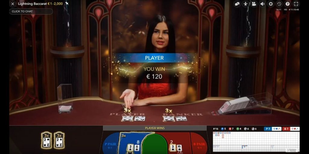 Lightning Baccarat - Gameplay 3 - phbet1