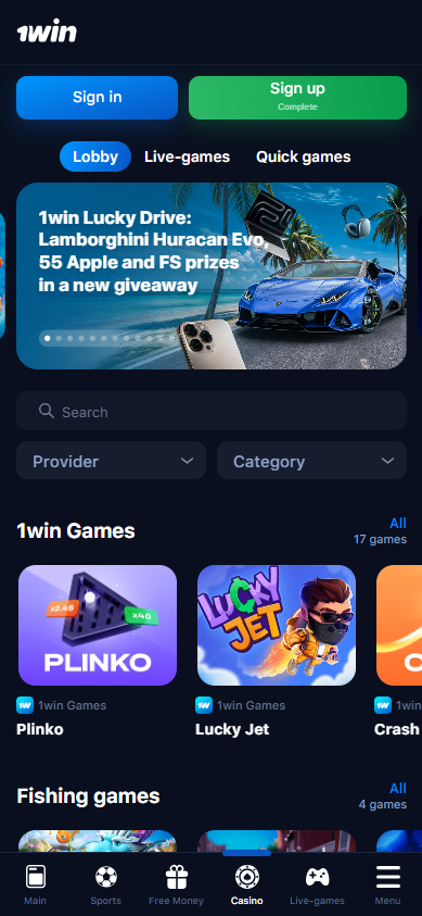 1Win Casino - Homepage - phbet1
