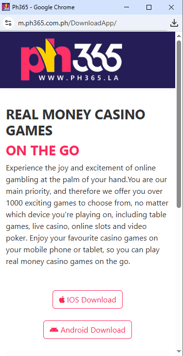 365 Online Casino - APP Download - phbet1