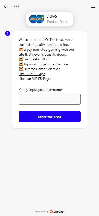 Jiliko Online Casino - Livechat - phbet1
