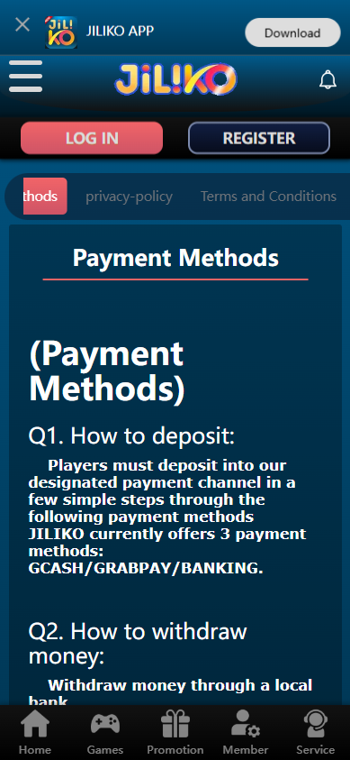 Jiliko Online Casino - Payment - phbet1