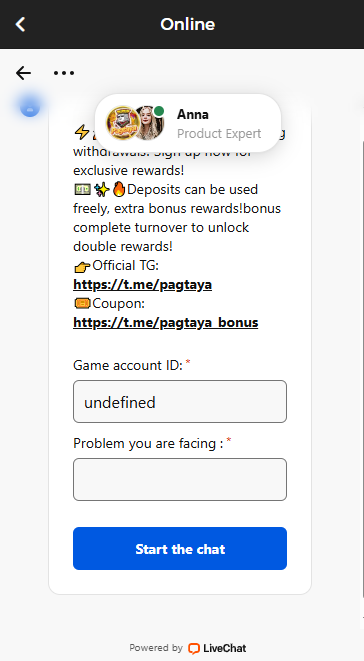 Pagtaya Casino - CustomerSupport - phbet1