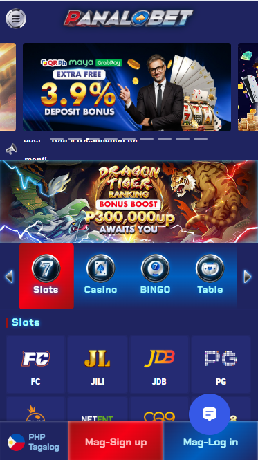 PANALOBET Casino - Homepage - phbet1